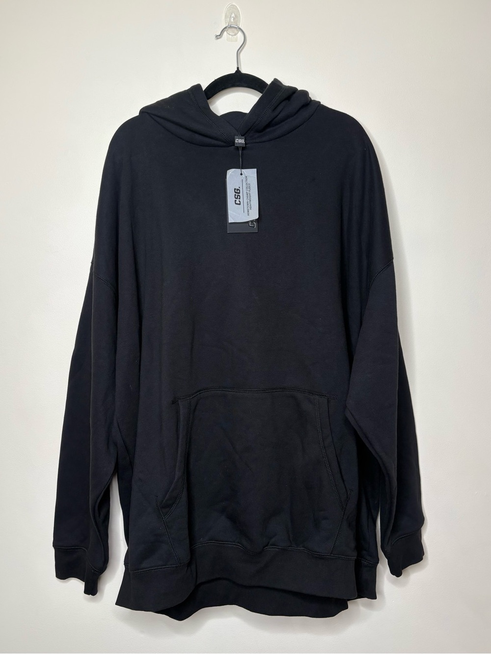 CSG Men’s Heavyweight Black Hoodie Pullover Size 3XL New